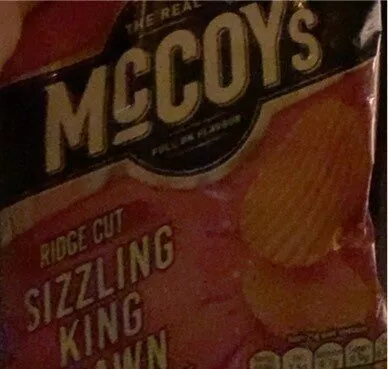 ridge cut sizzling king prawn crisps