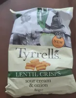 Lentil crisps sour cream and onions