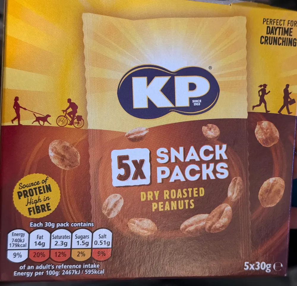 Dry roasted peanuts snack pack
