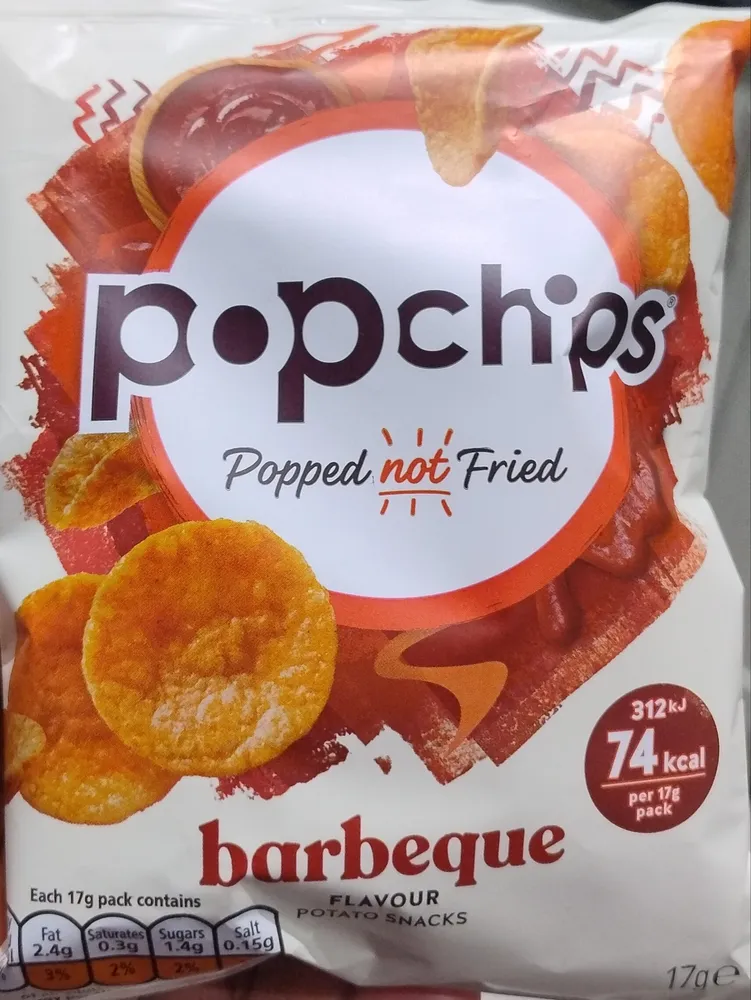 barbeque flavour popped potato snacks
