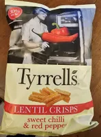tyrells lentil crisps sweet chilli and red pepper