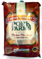 6 Mini Melton Mowbray Pork Pies