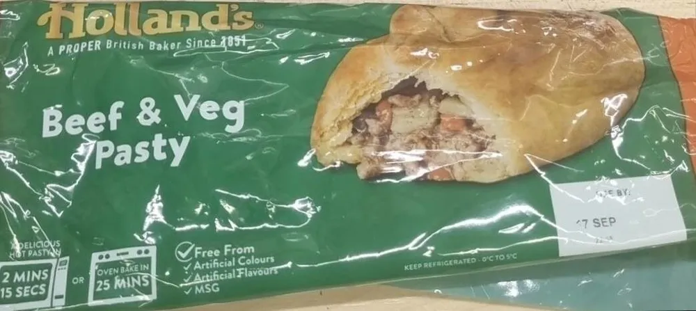 Beef and veg pasty