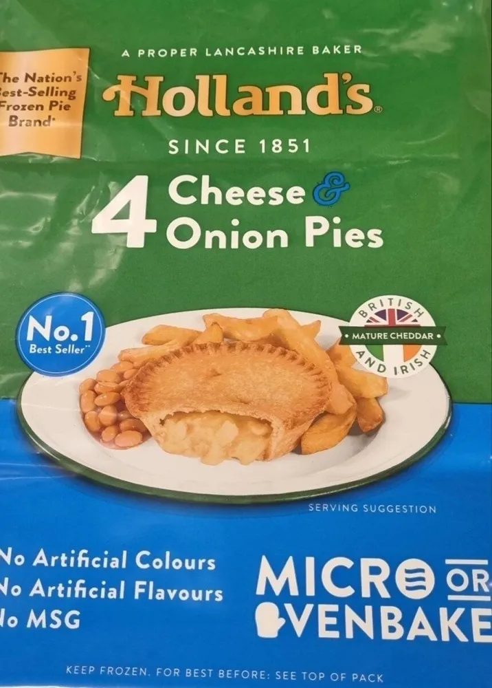 Cheese and onion pies