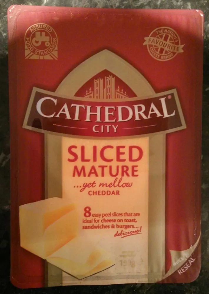 Sliced mature cheddar