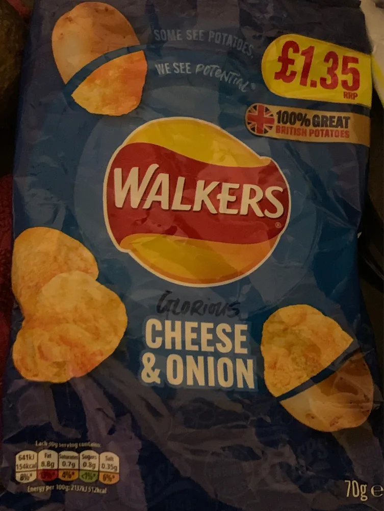 Cheese & Onion Flavour Potato Crisps