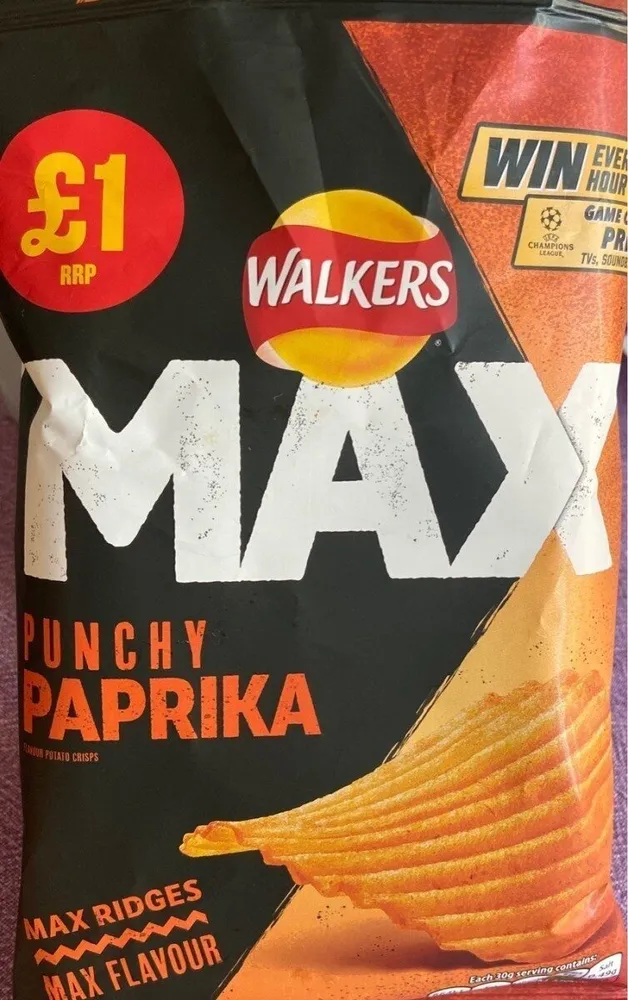 Walkers max punchy paprika