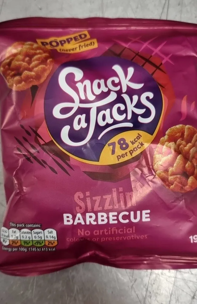 ' Snack a Jacks sizzlin barbecue
