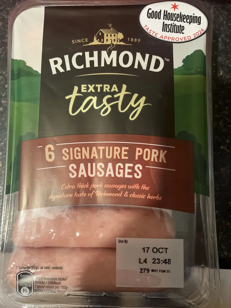 Richmond extra tasty sausages