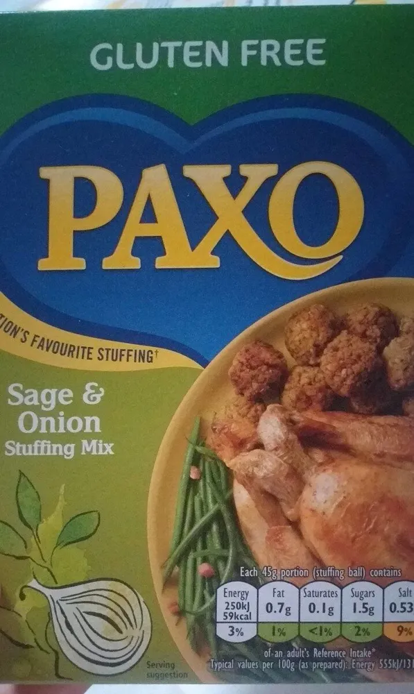 Gluten-free sage onion stuffing mix