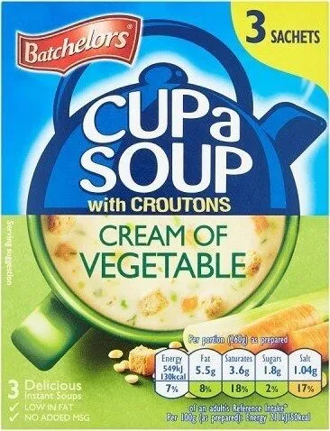 Cup a Soup Cream of Vegetable with Croutons
