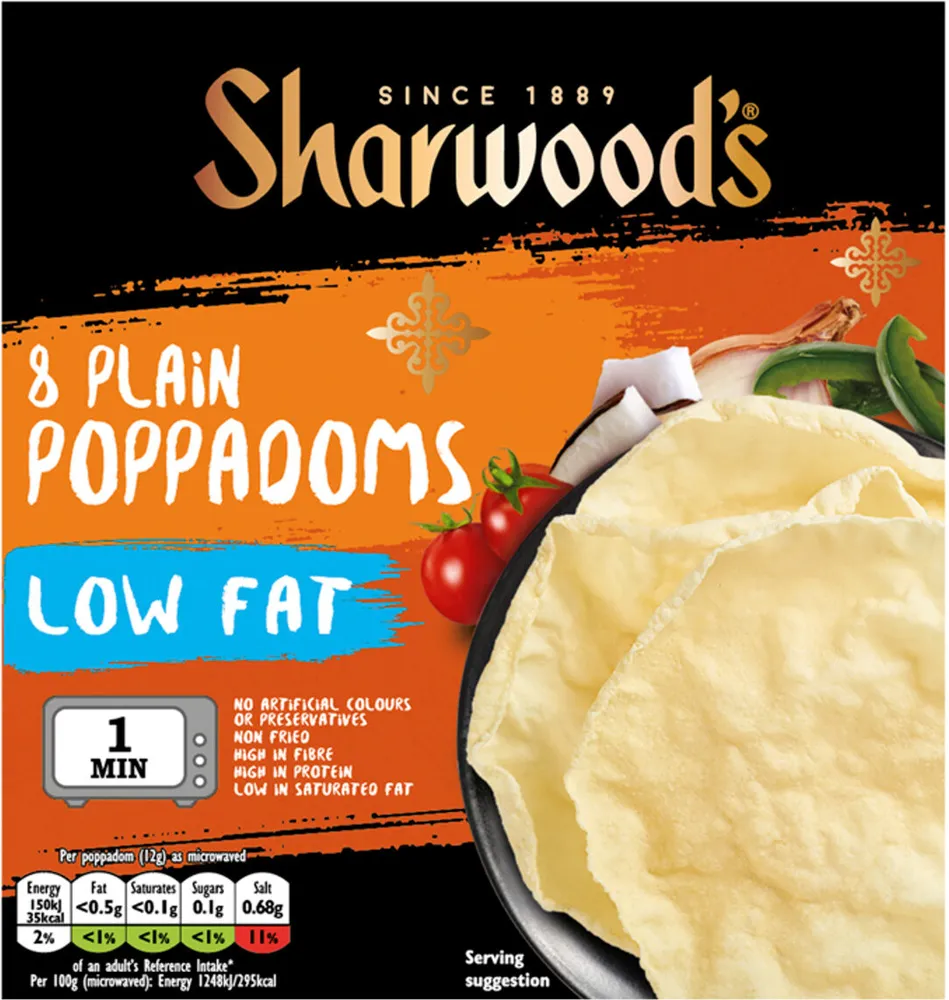 8 Plain Poppadom