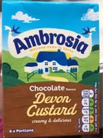 Chocolate flavour devon custard