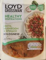 Lentil mushroom and spinach bolognese
