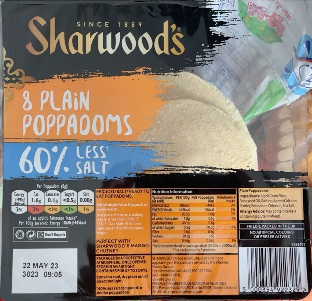 Plain poppadoms