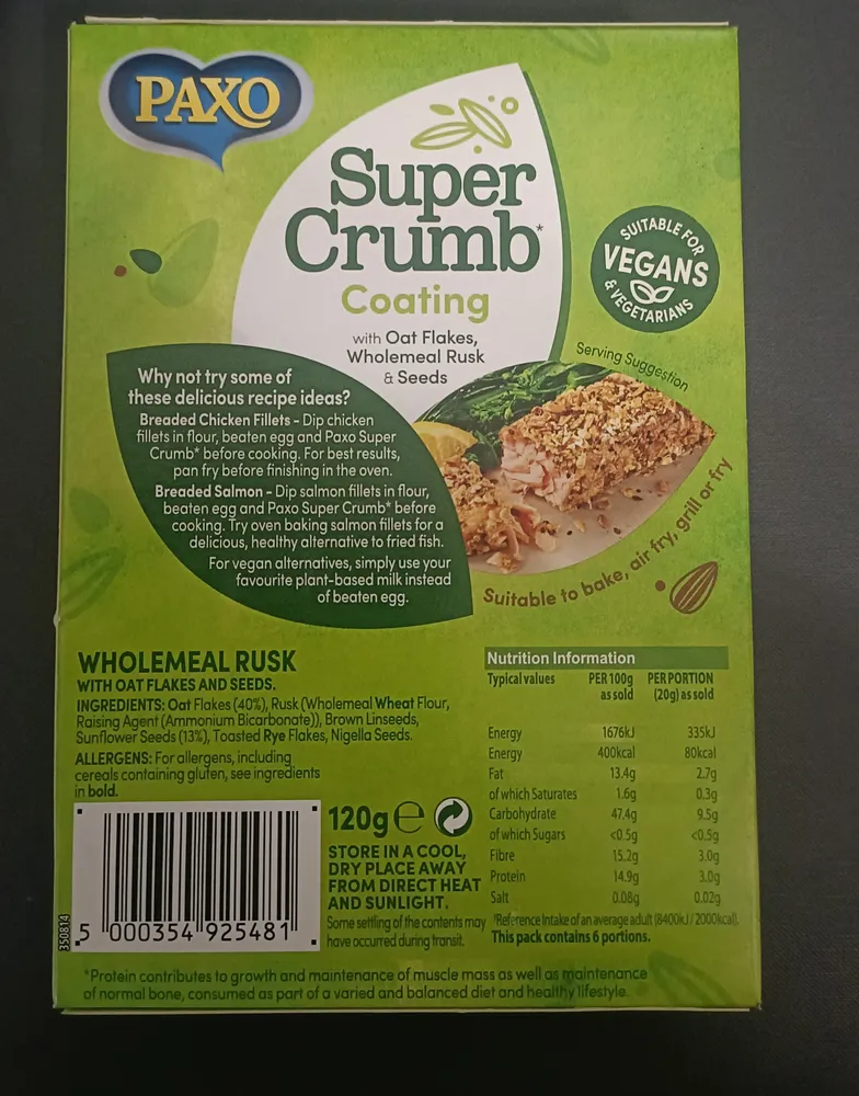 Paxo Super Crumb Coating