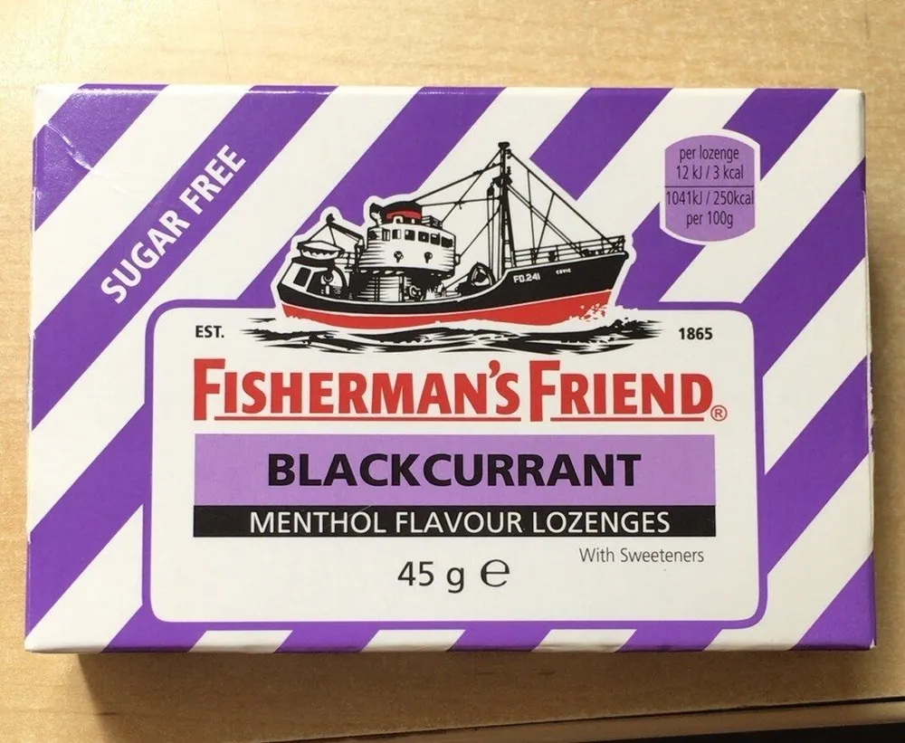 Blackcurrent menthol flavour lozenges