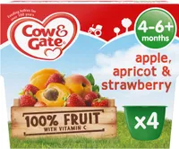 Gate Apple Apricot & Strawberry Fruit Puree Pots 4 x