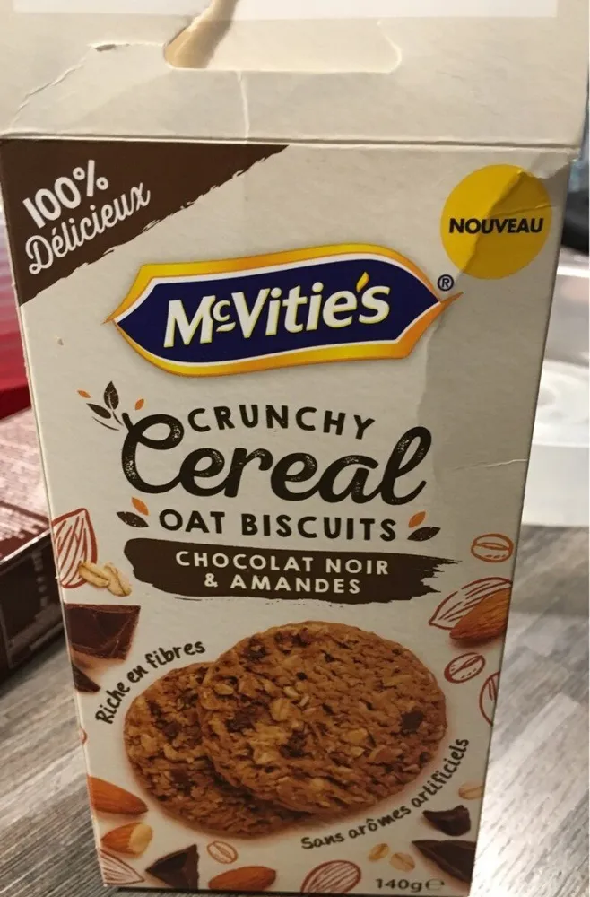 Crunchy Cereal Oat Biscuits Chocolat noir & Amandes