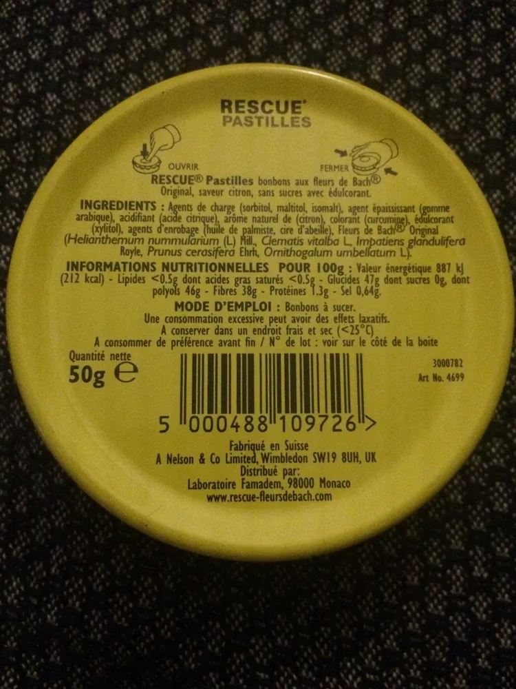 Rescue pastille saveur citron