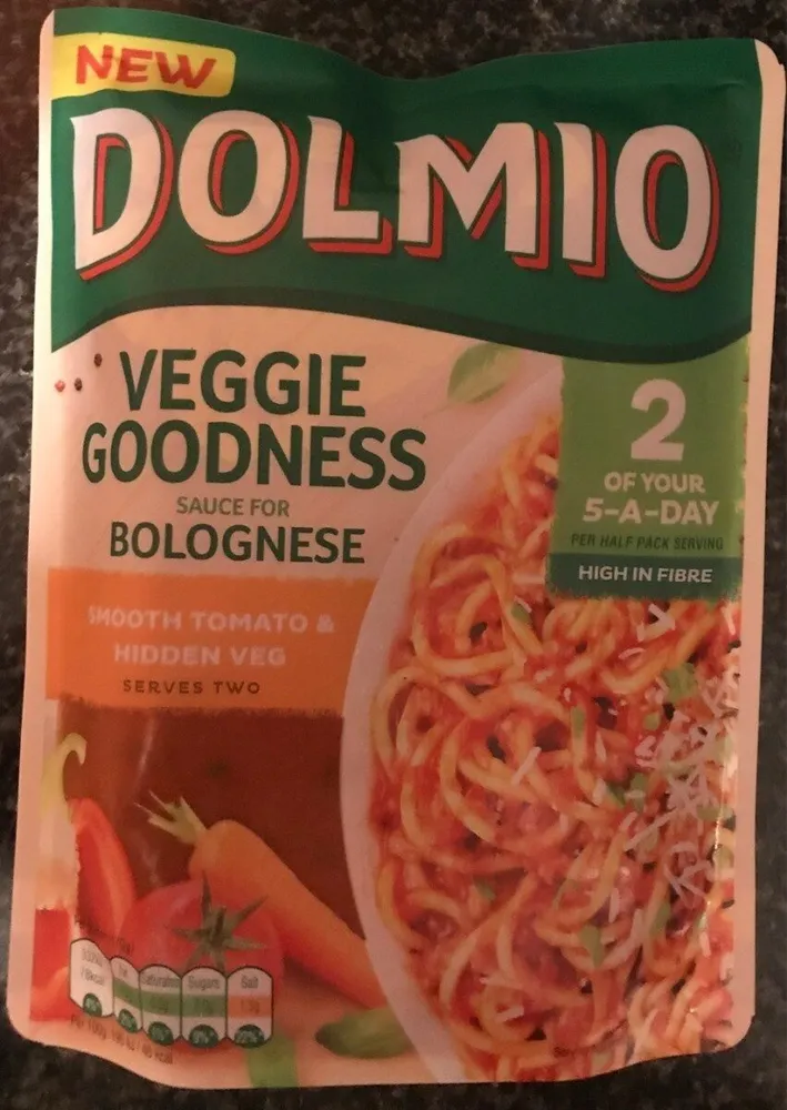 Veggie goodness bolognese sauce. Smooth tomato & hidden veg.