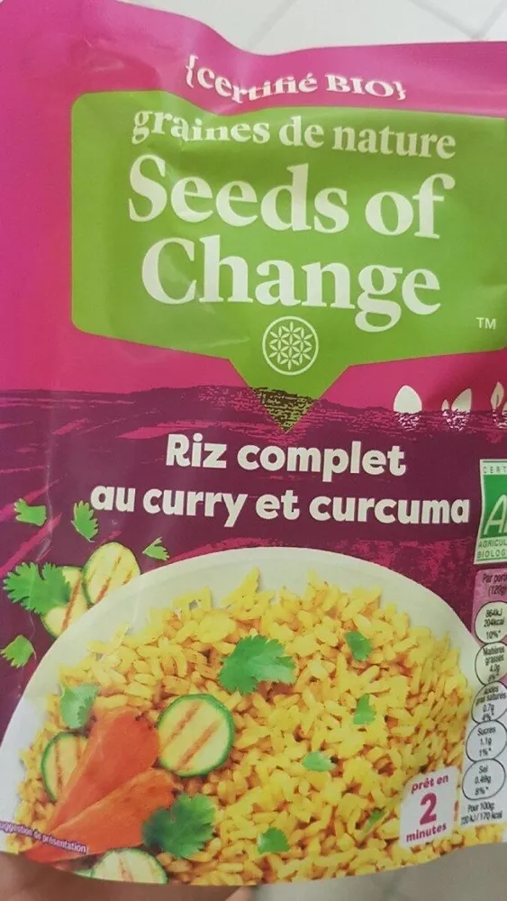 Riz complet au curry et curcuma