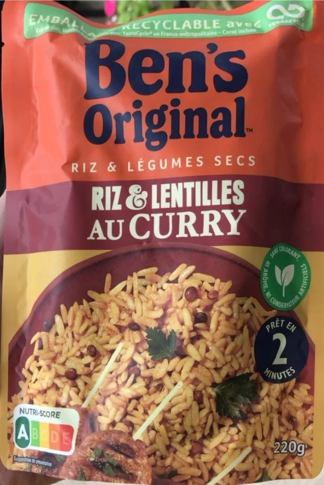 Riz et lentilles au curry