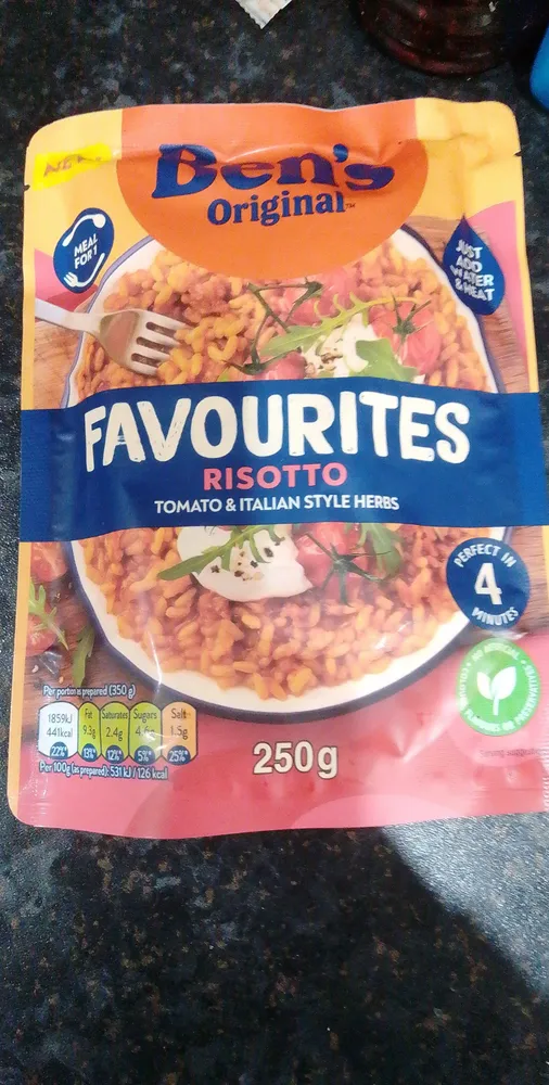 Creamy risotto Nutritional values Per 100 g (as pr