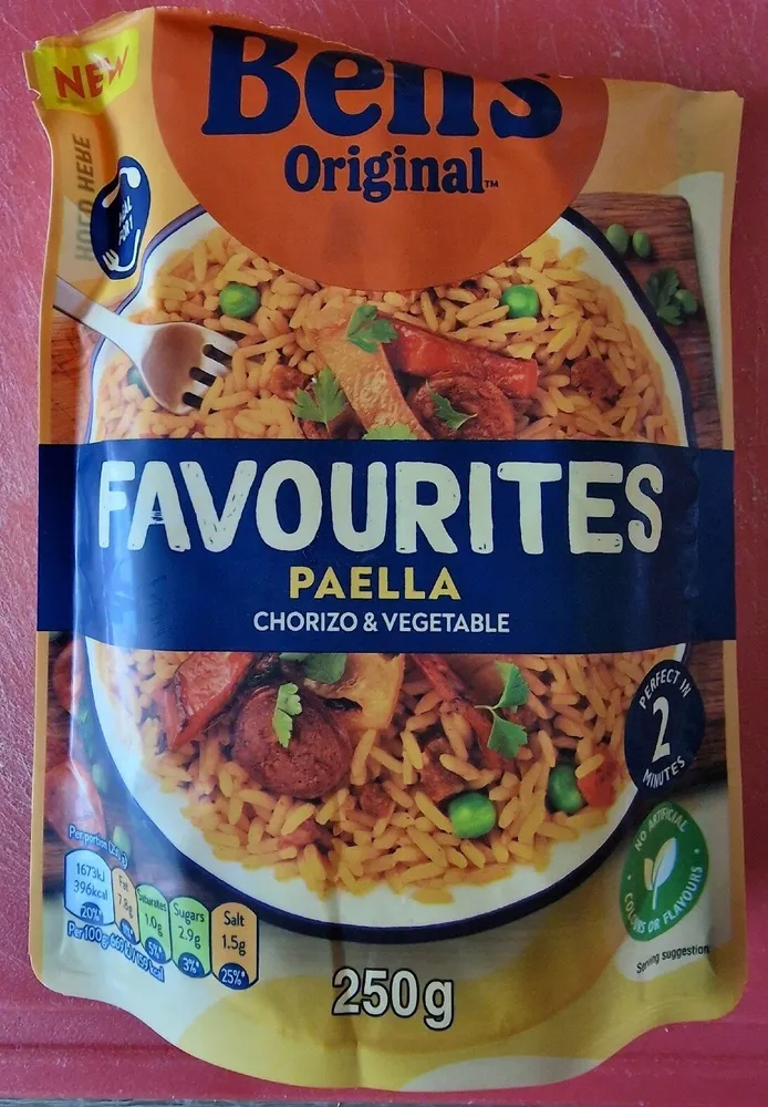 FAVOURITES PAELLA CHORIZO & VEGETABLE
