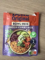 Bowl-Reis Linsen-Curry-Reis