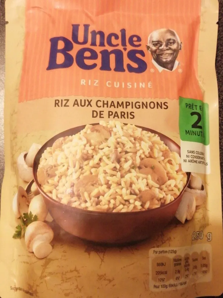 Riz cuisiné aux champignons de Paris