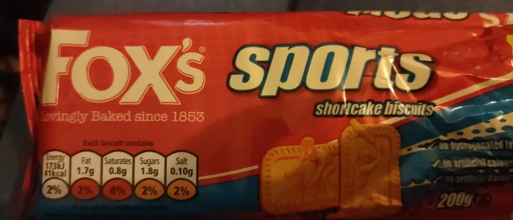 Sports shortcake biscuits