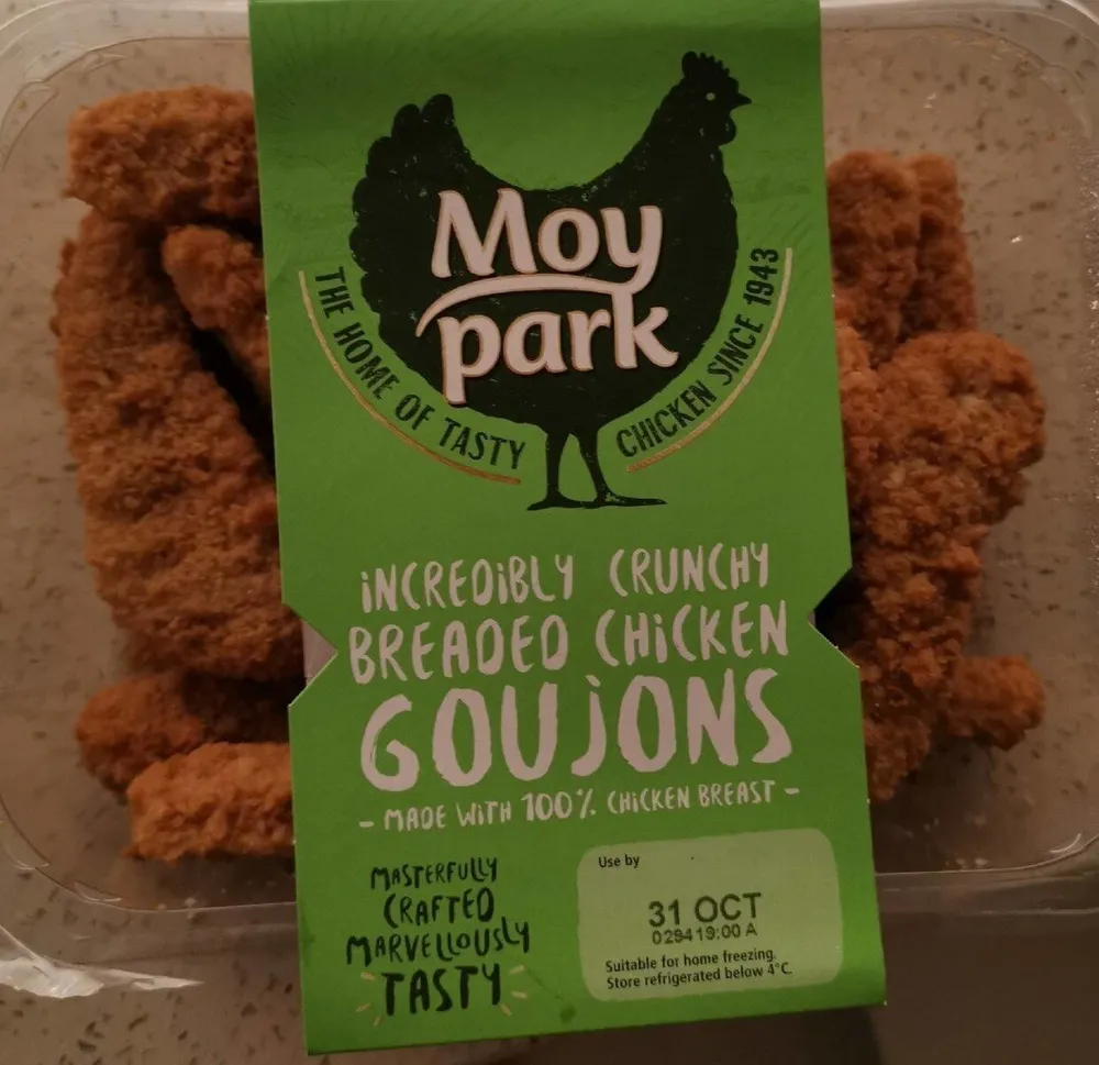 Breaded chicken goujons