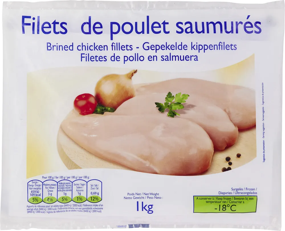 Filets de poulet saumurés