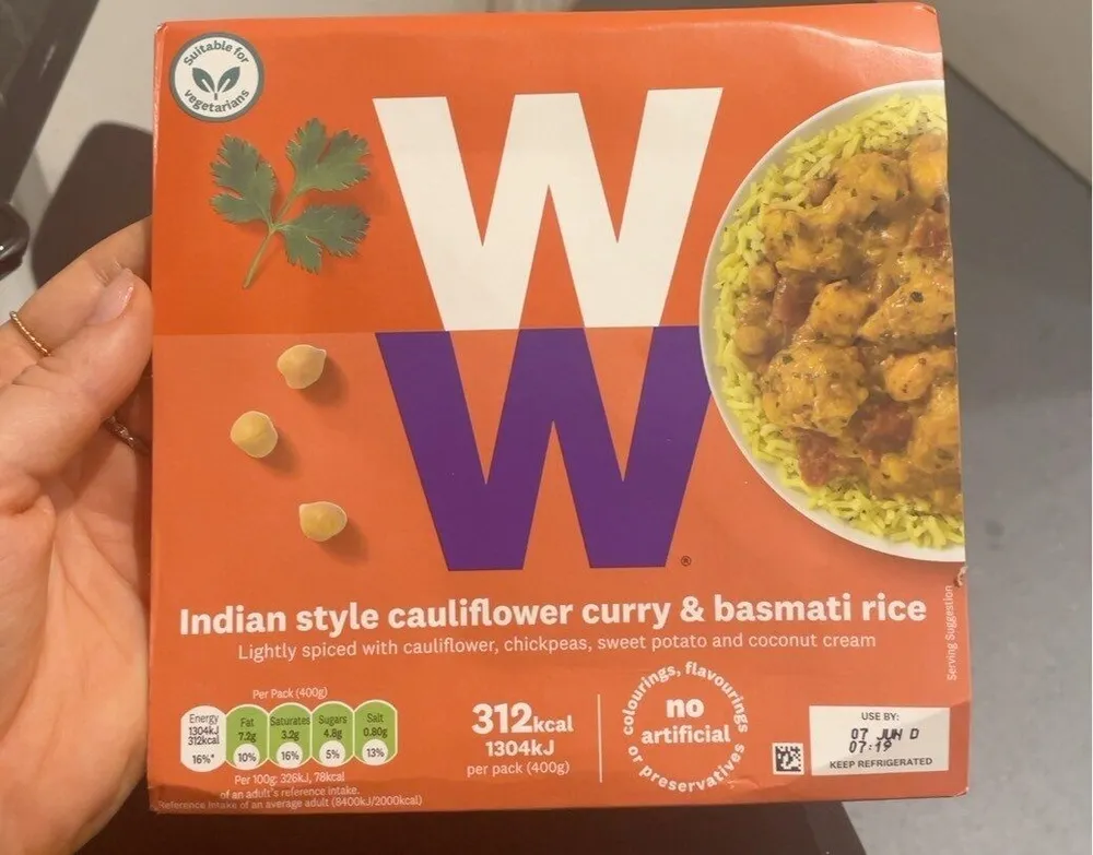 Indian style cauliflower curry & basmati rice