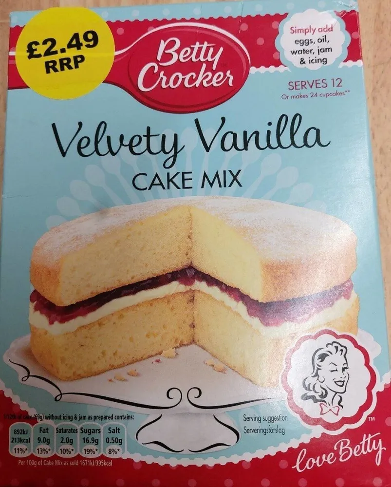 Velvety vanilla cake mix