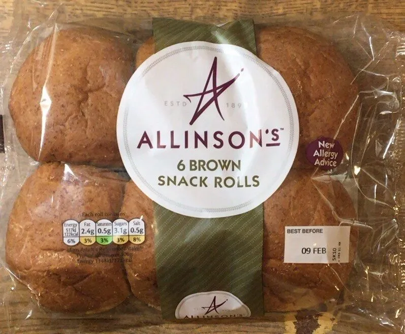 6 Brown Snack Rolls
