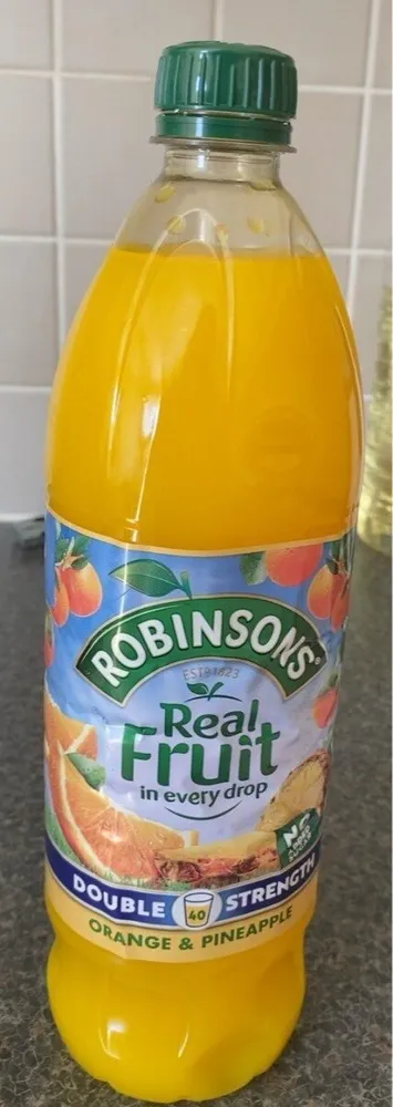 Real fruit double strength orange & pineapple, concentrated soft drink with sweeteners