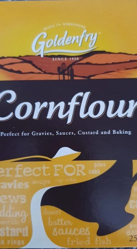 heen MADE IN YORESRIE Goldenfry Cornflour SINCE IN