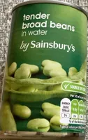 Tender broad beans in water