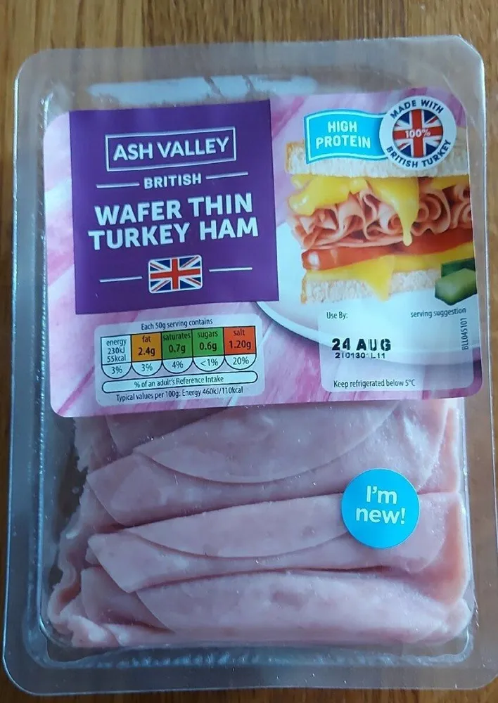 Wafer thin turkey ham