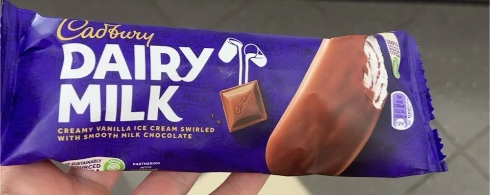 creamy vanilla ice cream swirled with smooth milk chocolate