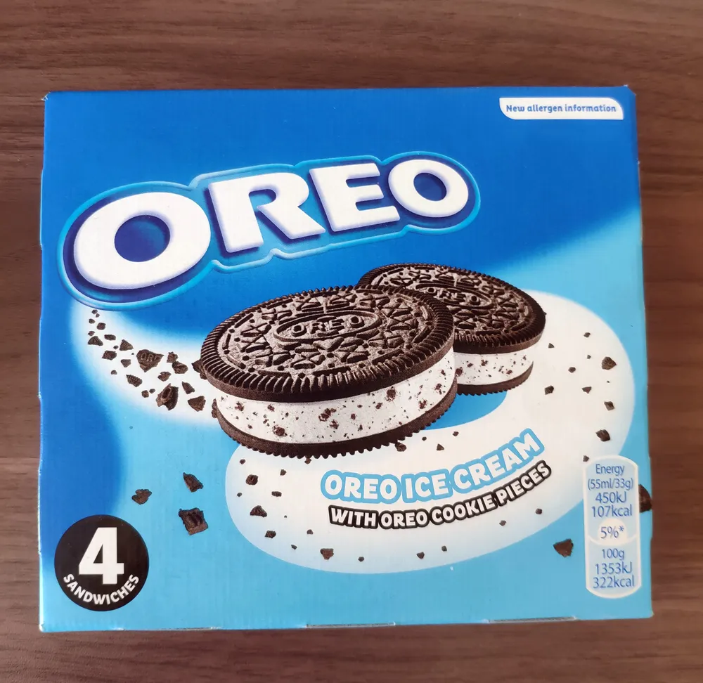 Oreo ice cream with oreo cookie pieces