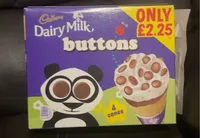 Dairy milk buttons ice cream cones