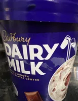 Vanilla Ice Cream With Milk Chocolate Pieces And A Chocolate Sauce Core