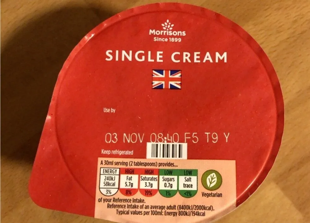 Morissons Single Cream