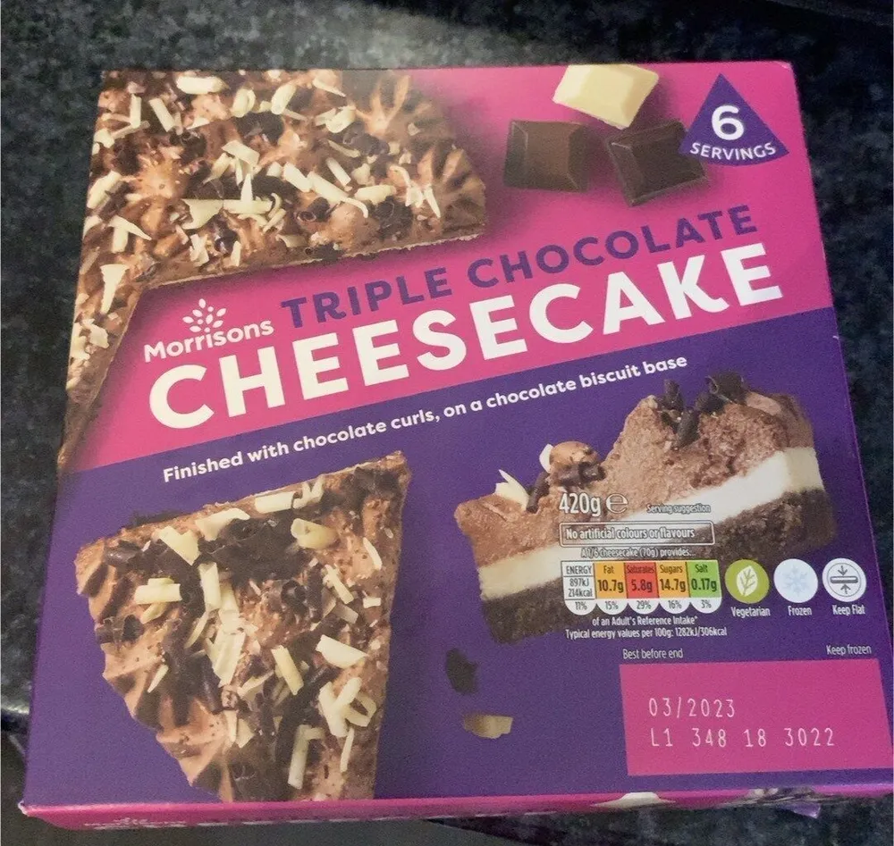 Triple chocolate cheesecake