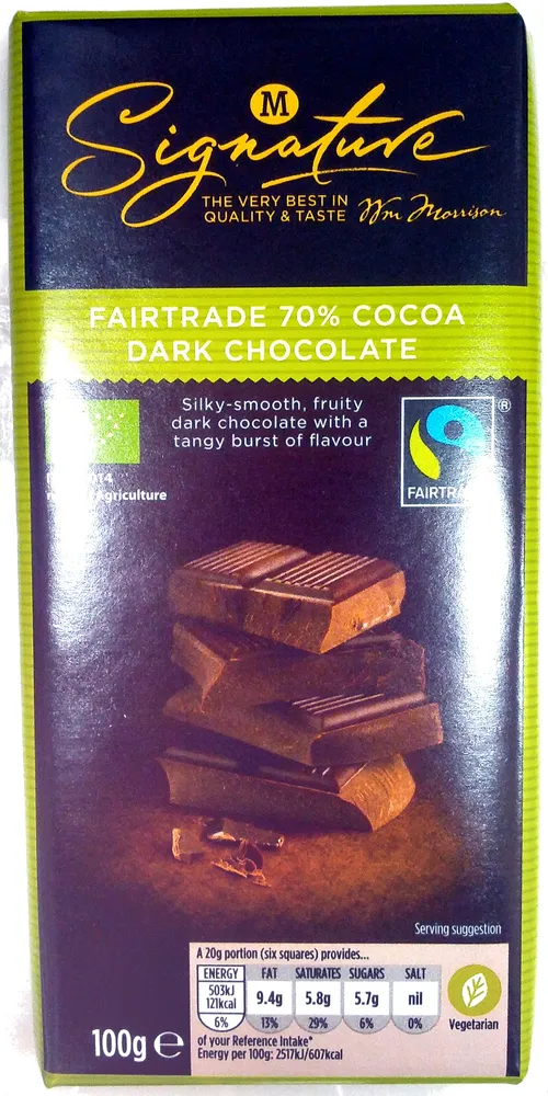 Fairtrade 70% Cocoa Dark Chocolate