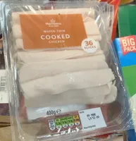 Wafer thin cooked chicken