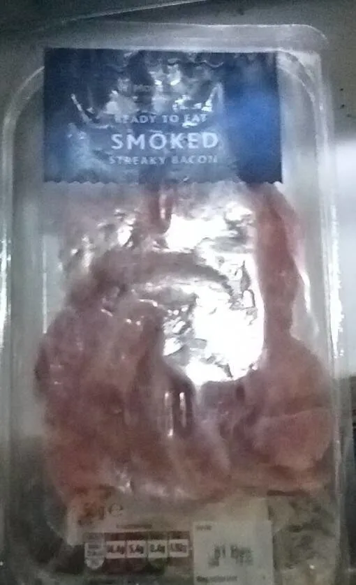 Ready to eat smoked streaky bacon